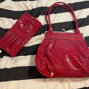 Red Clutch and Bag Set (NEW)